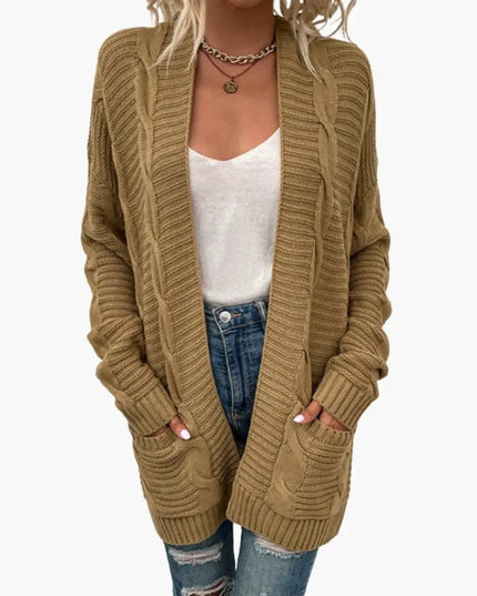 Women’s Open Front Cardigan with Long Sleeves