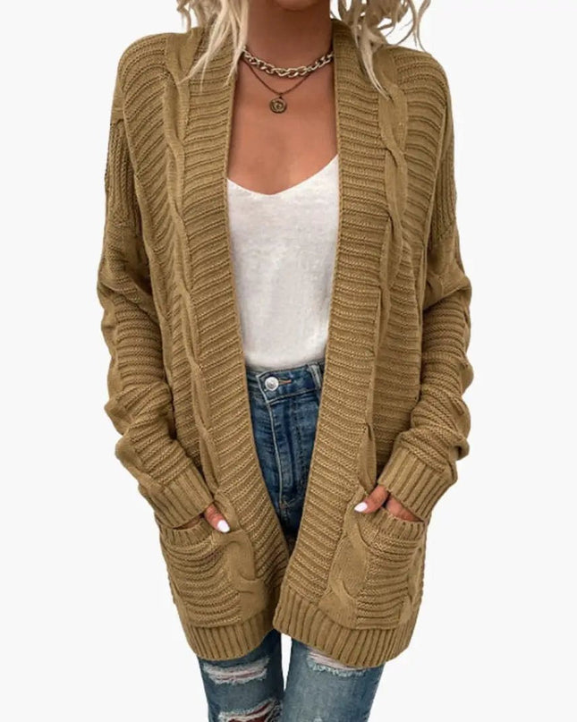 Women’s Open Front Cardigan with Long Sleeves