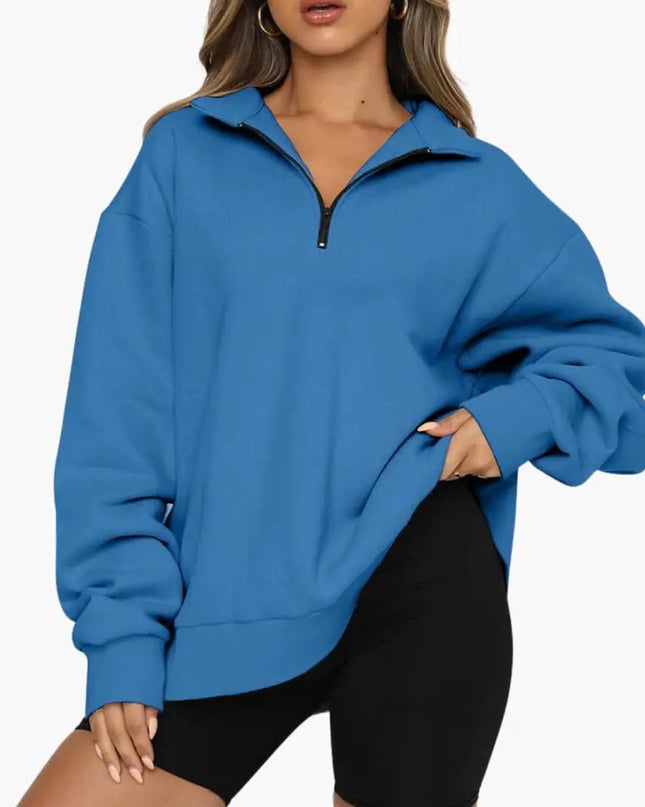 Women’s Knitted Sweater with Half Zip