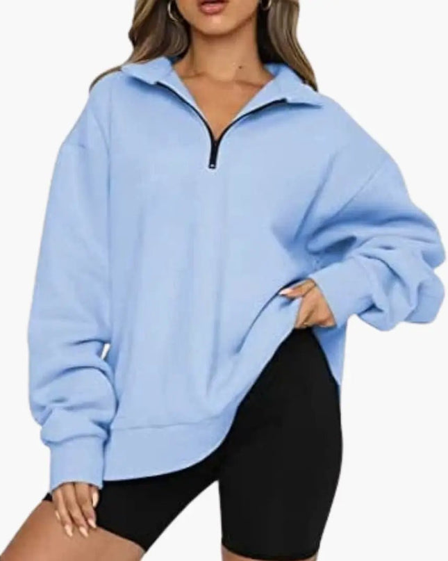 Women’s Knitted Sweater with Half Zip