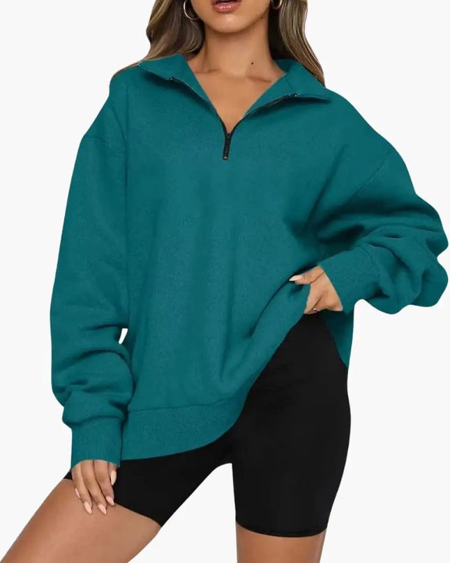 Women’s Knitted Sweater with Half Zip