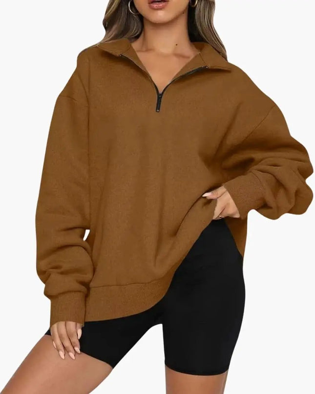 Women’s Knitted Sweater with Half Zip