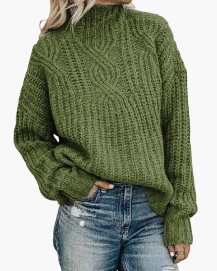 Women's Knit Sweater with High Neck