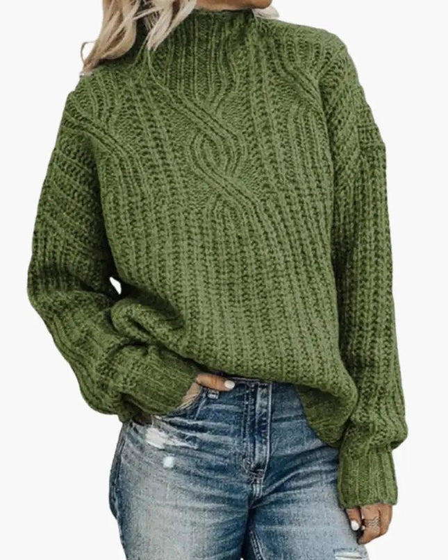 Women's Knit Sweater with High Neck