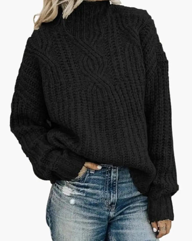 Women's Knit Sweater with High Neck