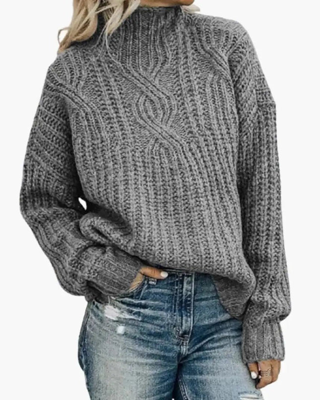 Women's Knit Sweater with High Neck