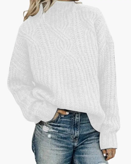 Women's Knit Sweater with High Neck