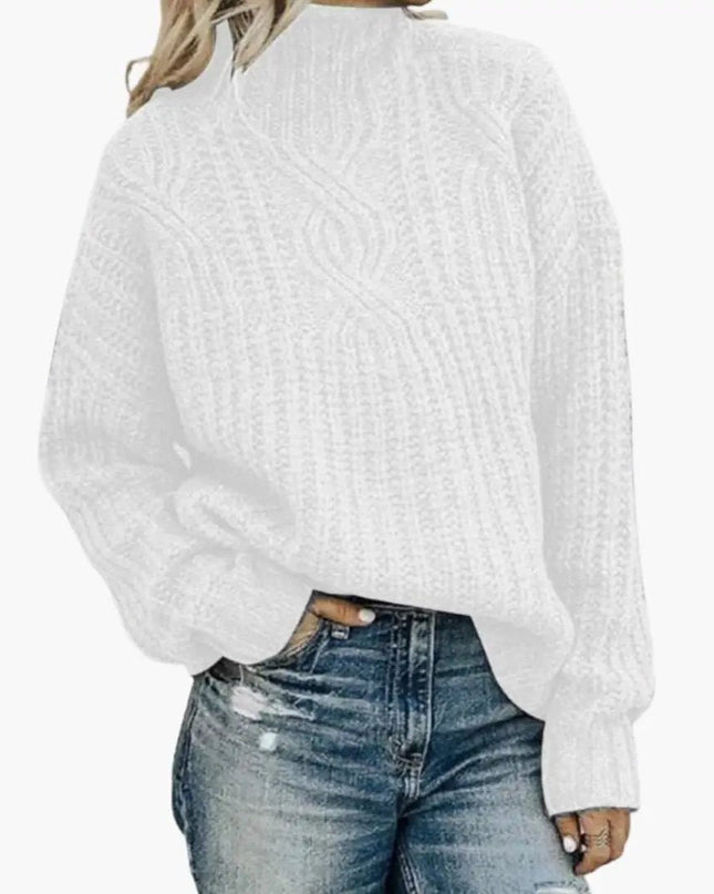 Women's Knit Sweater with High Neck