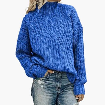 Women's Knit Sweater with High Neck