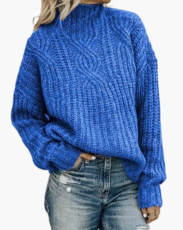Women's Knit Sweater with High Neck