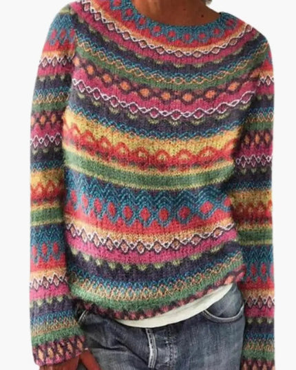 Women's Knit Sweater with Round Neck