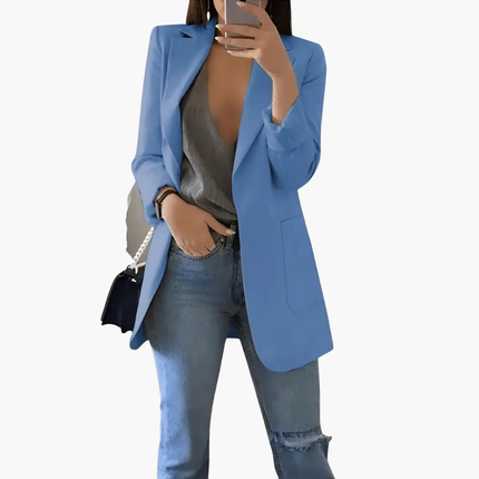 Women's Blazer with Long Sleeves and Front Pockets