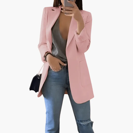 Women’s Blazer with Open Front and Long Sleeves