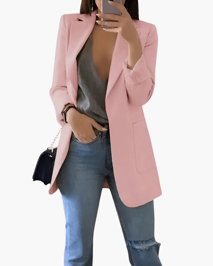 Women's Blazer with Long Sleeves and Front Pockets