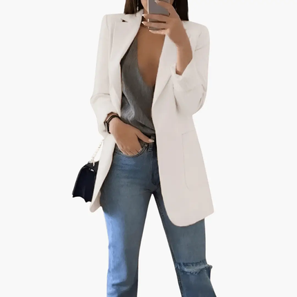 Women’s Blazer with Open Front and Long Sleeves