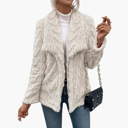 Women's Jacket with Open Front and Textured Surface