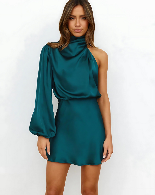 Eline | One-Shoulder Satin Mini Dress