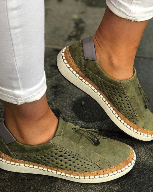 Claire - Stylish Perforated Slip-On Footwear for Everyday Wear