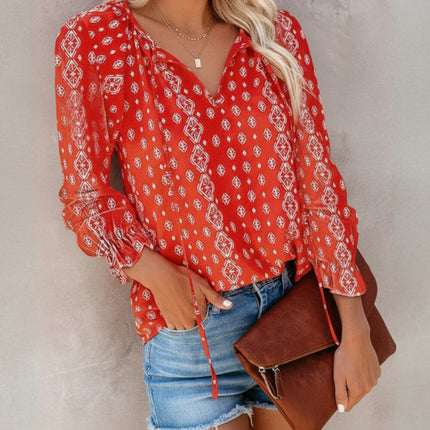 Jessie | Long Sleeve Floral Blouse with V-Neck