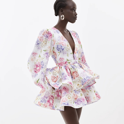 Lilly | Tiered Peplum Mini Dress