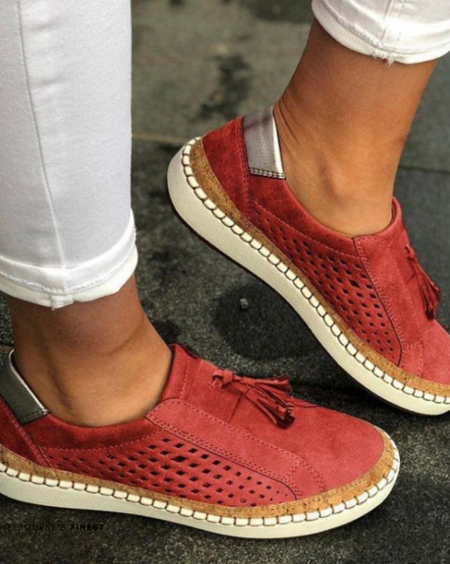 Claire - Stylish Perforated Slip-On Footwear for Everyday Wear