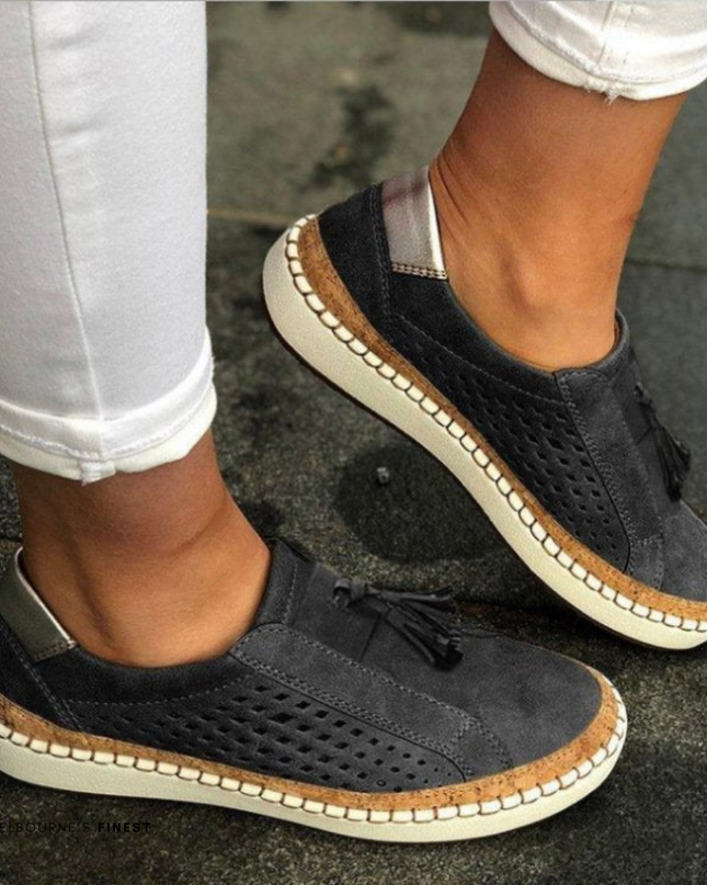 Claire - Stylish Perforated Slip-On Footwear for Everyday Wear