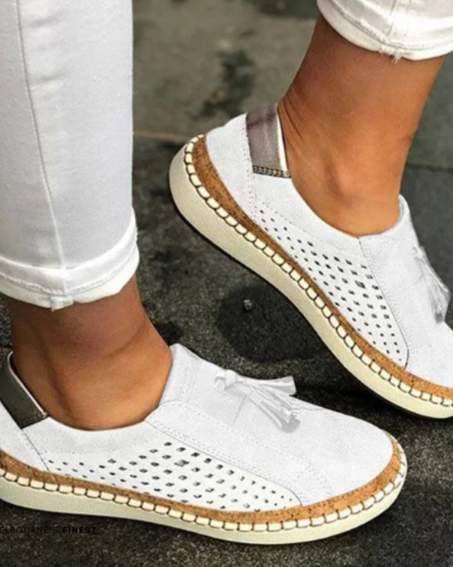 Claire - Stylish Perforated Slip-On Footwear for Everyday Wear