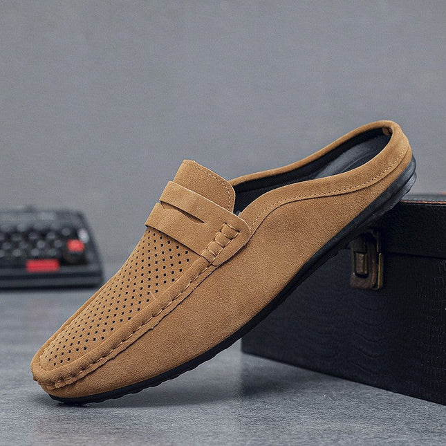 Slip-On Shoes – Perforated Front & Vamp Strap Detail