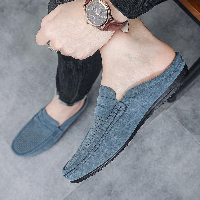 Slip-On Shoes – Perforated Front & Vamp Strap Detail