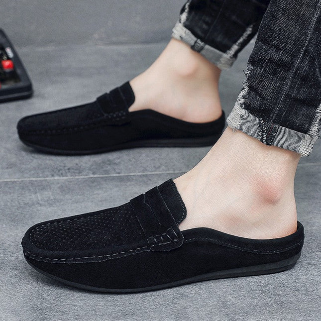 Slip-On Shoes – Perforated Front & Vamp Strap Detail