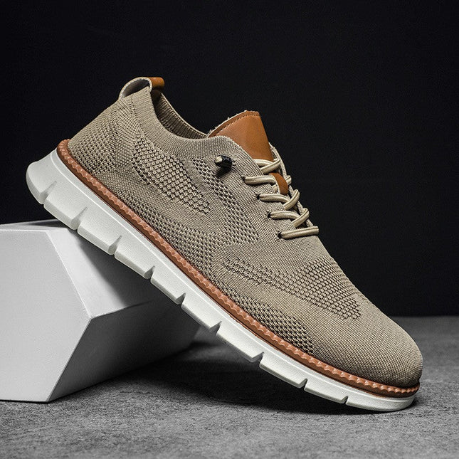 Lace-Up Sneakers – Textured Upper & Contrasting Sole