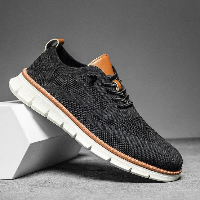 Lace-Up Sneakers – Textured Upper & Contrasting Sole