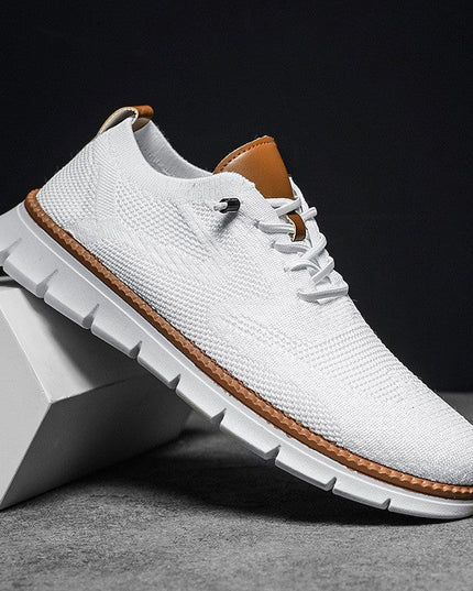 Lace-Up Sneakers – Textured Upper & Contrasting Sole