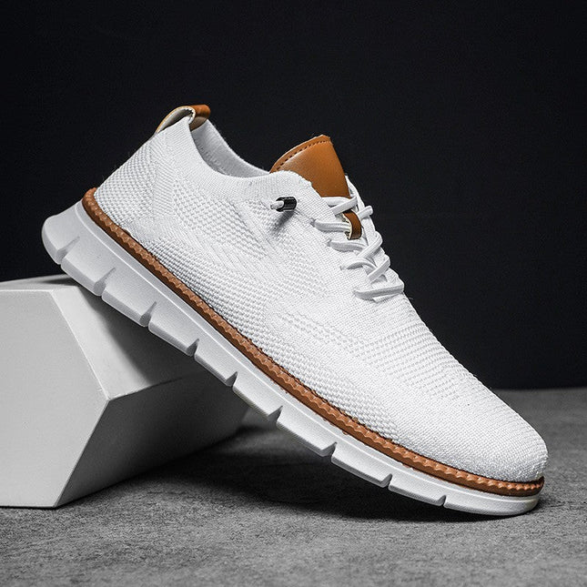Lace-Up Sneakers – Textured Upper & Contrasting Sole