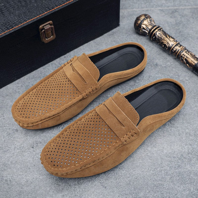Slip-On Shoes – Perforated Front & Vamp Strap Detail