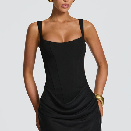 Maribel | Mini Dress with Draped Skirt