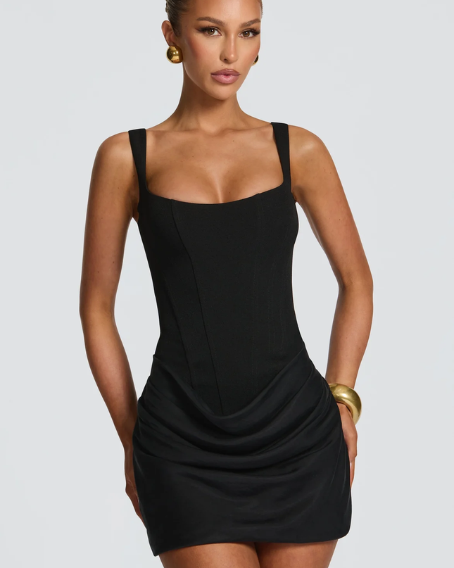Maribel | Mini Dress with Draped Skirt