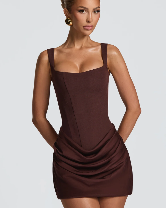 Maribel | Mini Dress with Draped Skirt