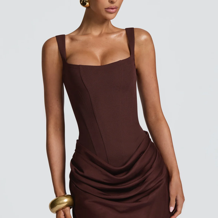 Maribel | Mini Dress with Draped Skirt