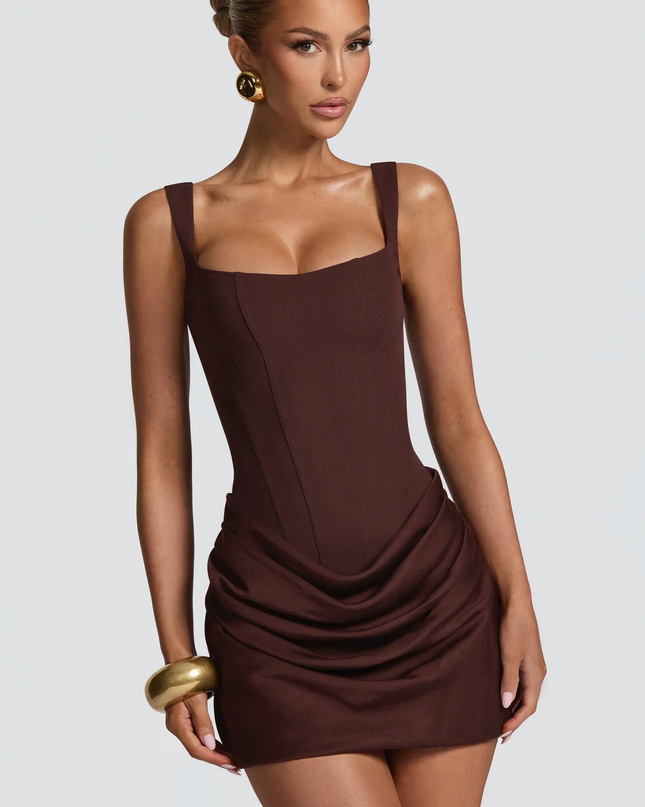 Maribel | Mini Dress with Draped Skirt