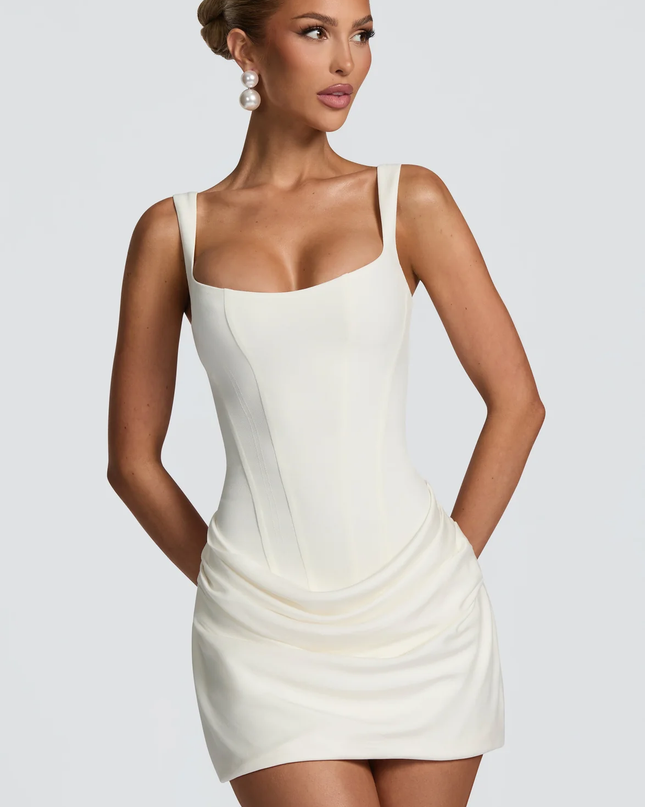 Maribel | Mini Dress with Draped Skirt