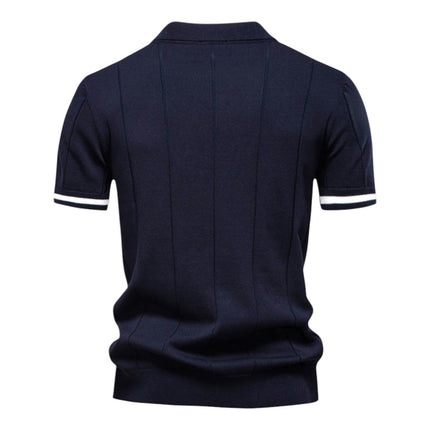 Men Zip Collar Knit Polo