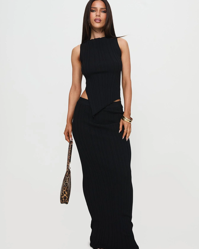 Mirelle | Ribbed Asymmetrical Two-Piece Set