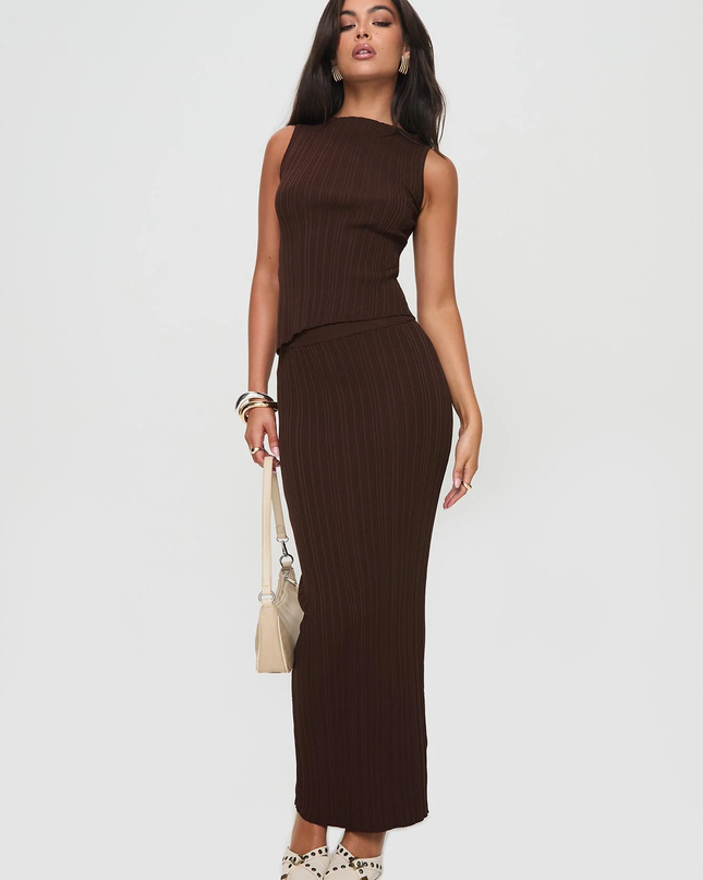 Mirelle | Ribbed Asymmetrical Two-Piece Set