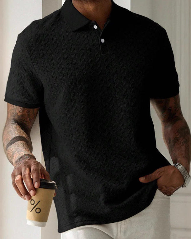 Men’s Polo Shirt with Textured Pattern