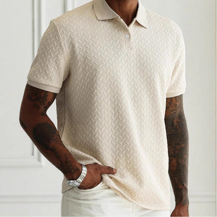 Men’s Polo Shirt with Textured Pattern