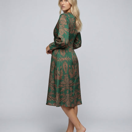 Mirella | Printed Midi Dress with Tie Waist
