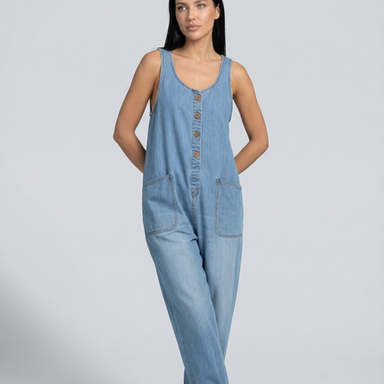 Abigail | Denim Jumpsuit with Button Front