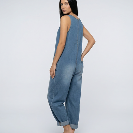 Abigail | Denim Jumpsuit with Button Front
