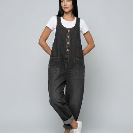 Abigail | Denim Jumpsuit with Button Front